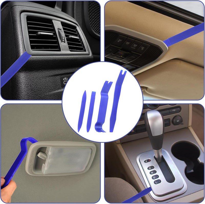 Xinodle 9Pcs Auto Trim Removal Tool Kit with Plastic Pry Tool, Fastener Clip Pliers, Car Interior Panel Door Window Removal Tools, Clip Remover Tool with Precision Hook and Pick Set for Automotive - Image 4